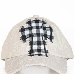 Buffalo Plaid Cross Patch Cap